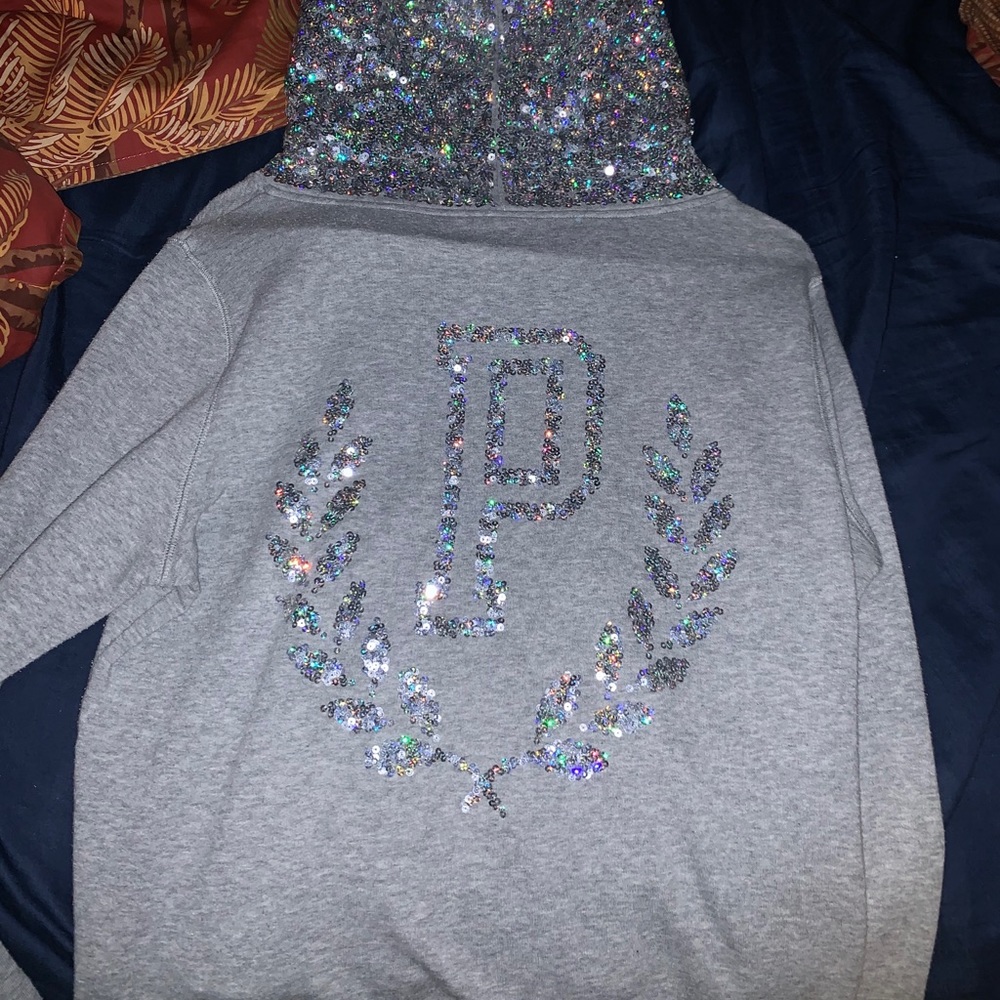 VS PINK silver bling hoodie